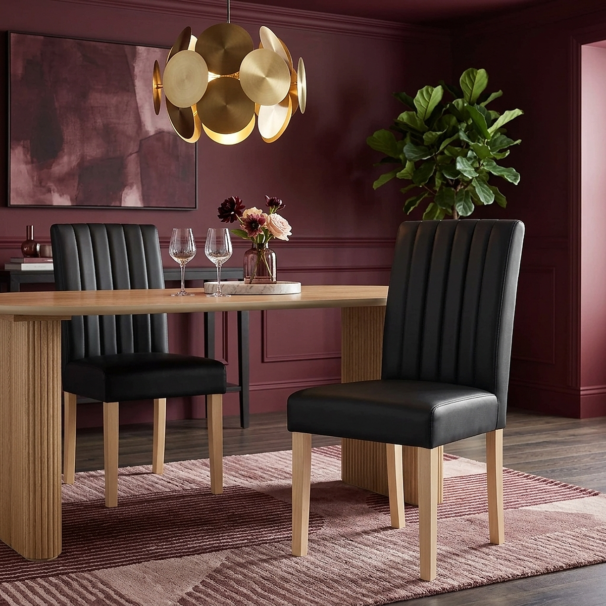 Silla Vera Pelle - Newbury Nero