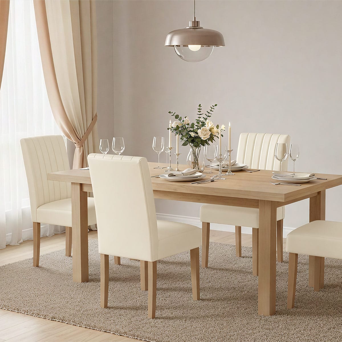 Silla Vera Pelle - Newbury Crema