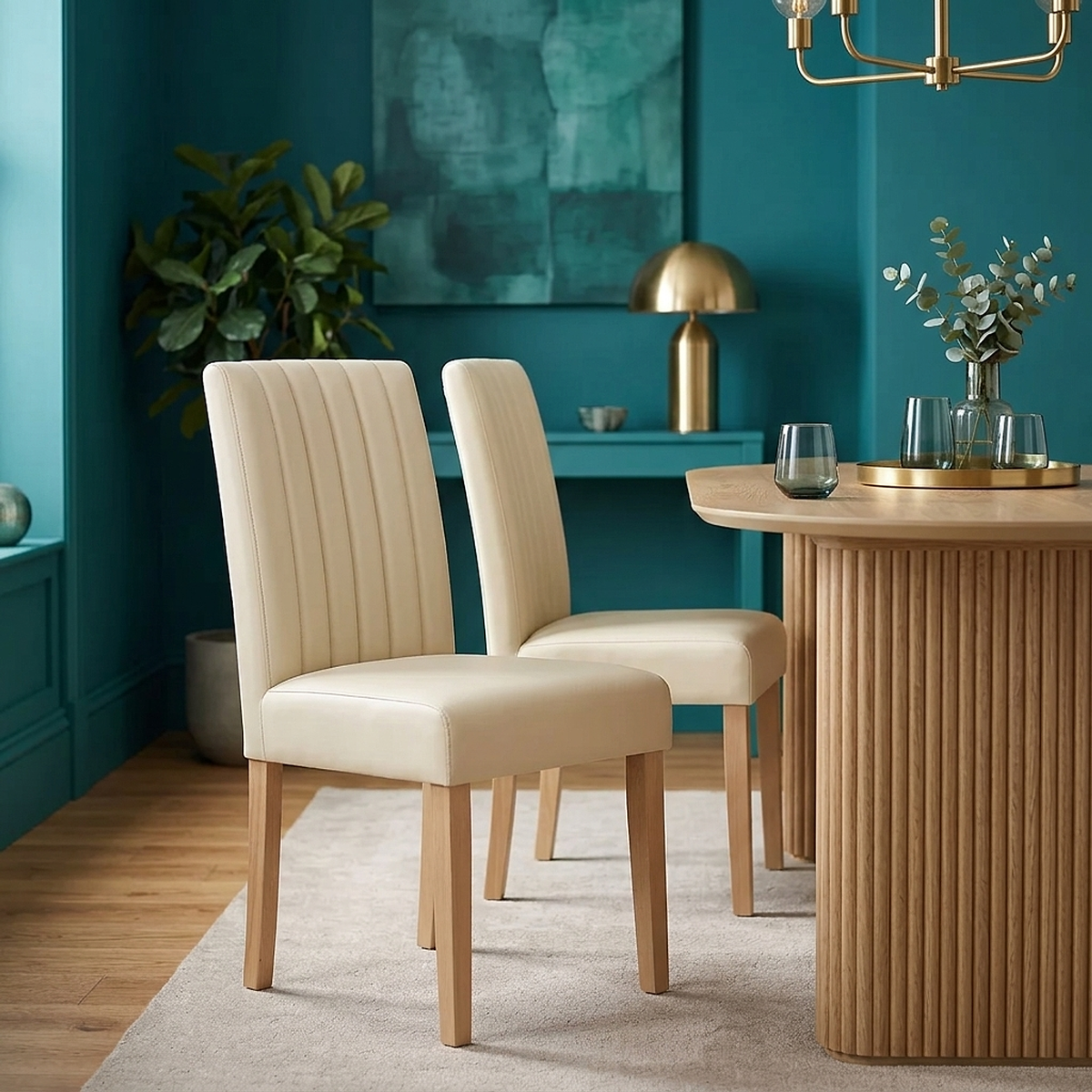 Silla Vera Pelle - Newbury Crema