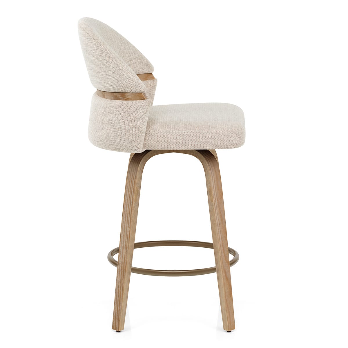 Sgabello Tessuto Legno - Odessa Crema