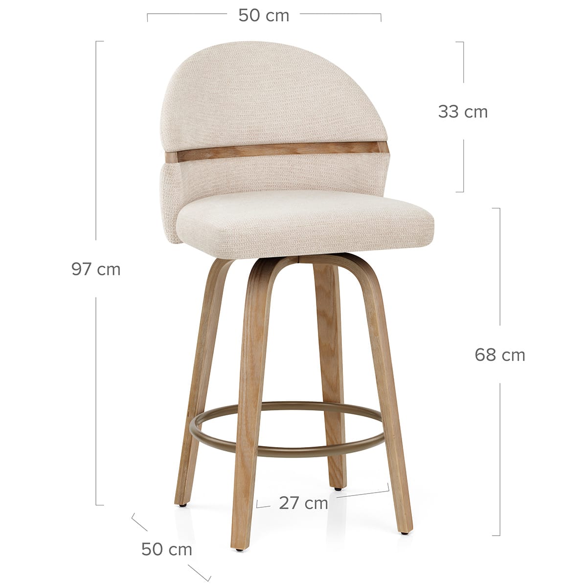 Sgabello Tessuto Legno - Odessa Crema
