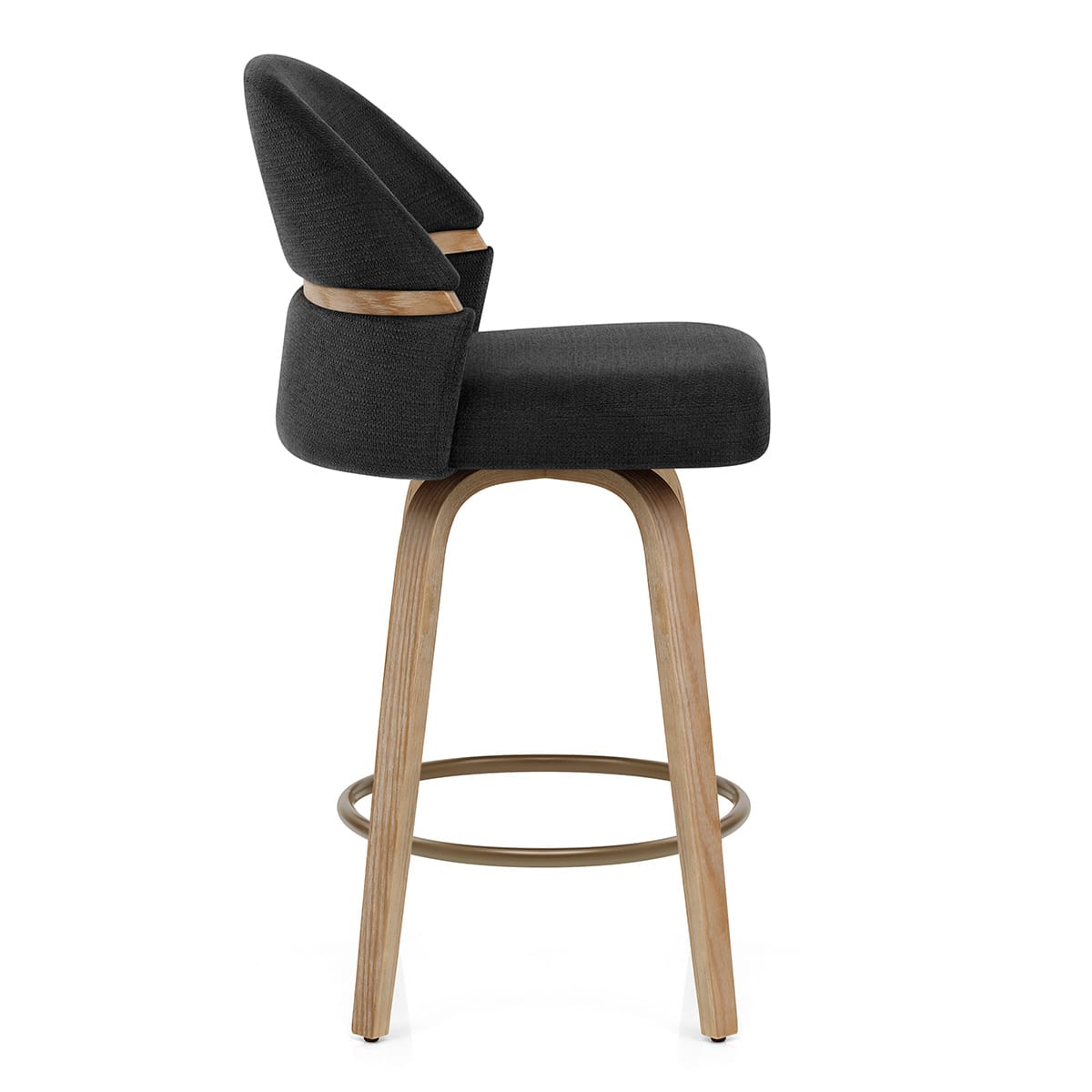 Sgabello Tessuto Legno - Odessa Nero