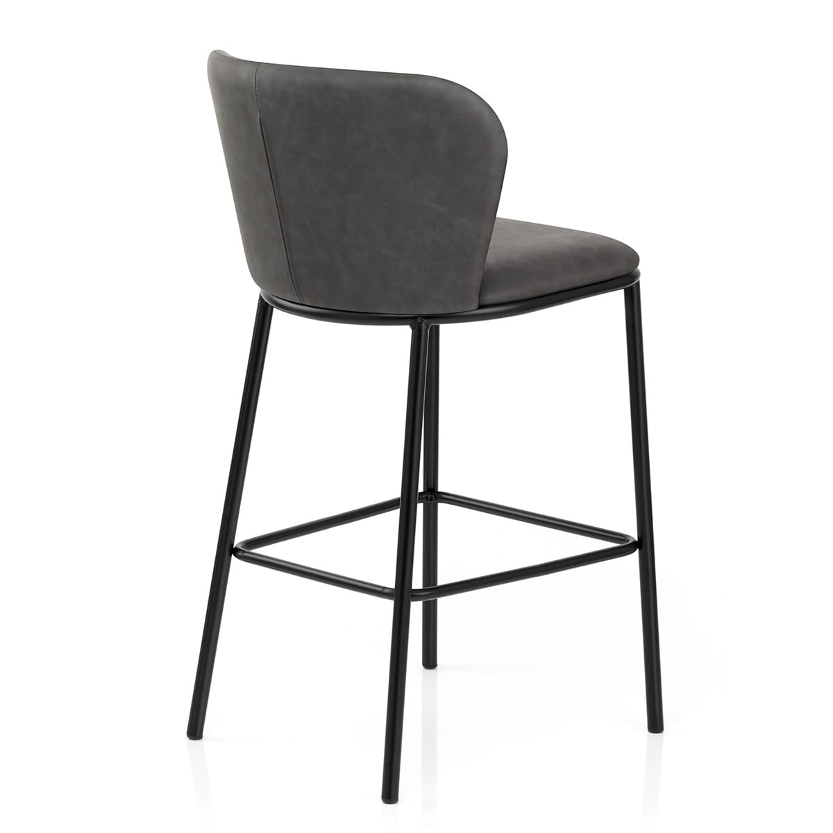 Sgabello Ecopelle - Odette Grigio scuro