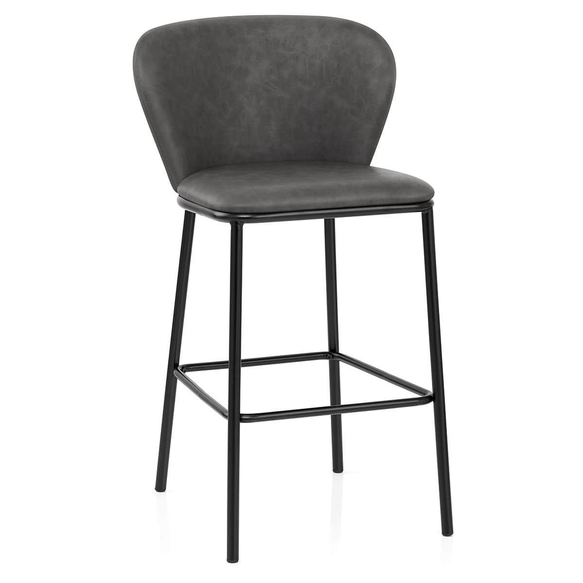 Sgabello Ecopelle - Odette Grigio scuro
