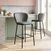Sgabello Ecopelle - Odette Grigio scuro