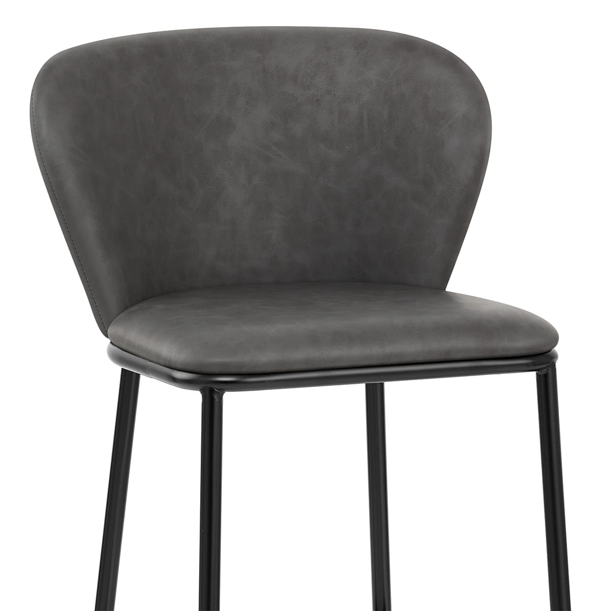 Sgabello Ecopelle - Odette Grigio scuro
