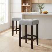 Sgabello Tessuto Legno - Oliver Grigio