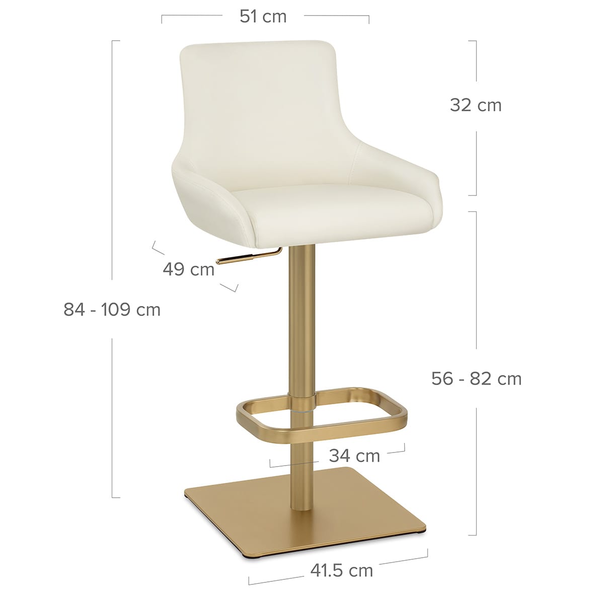 Sgabello Oro Spazzolato - Olivia Crema