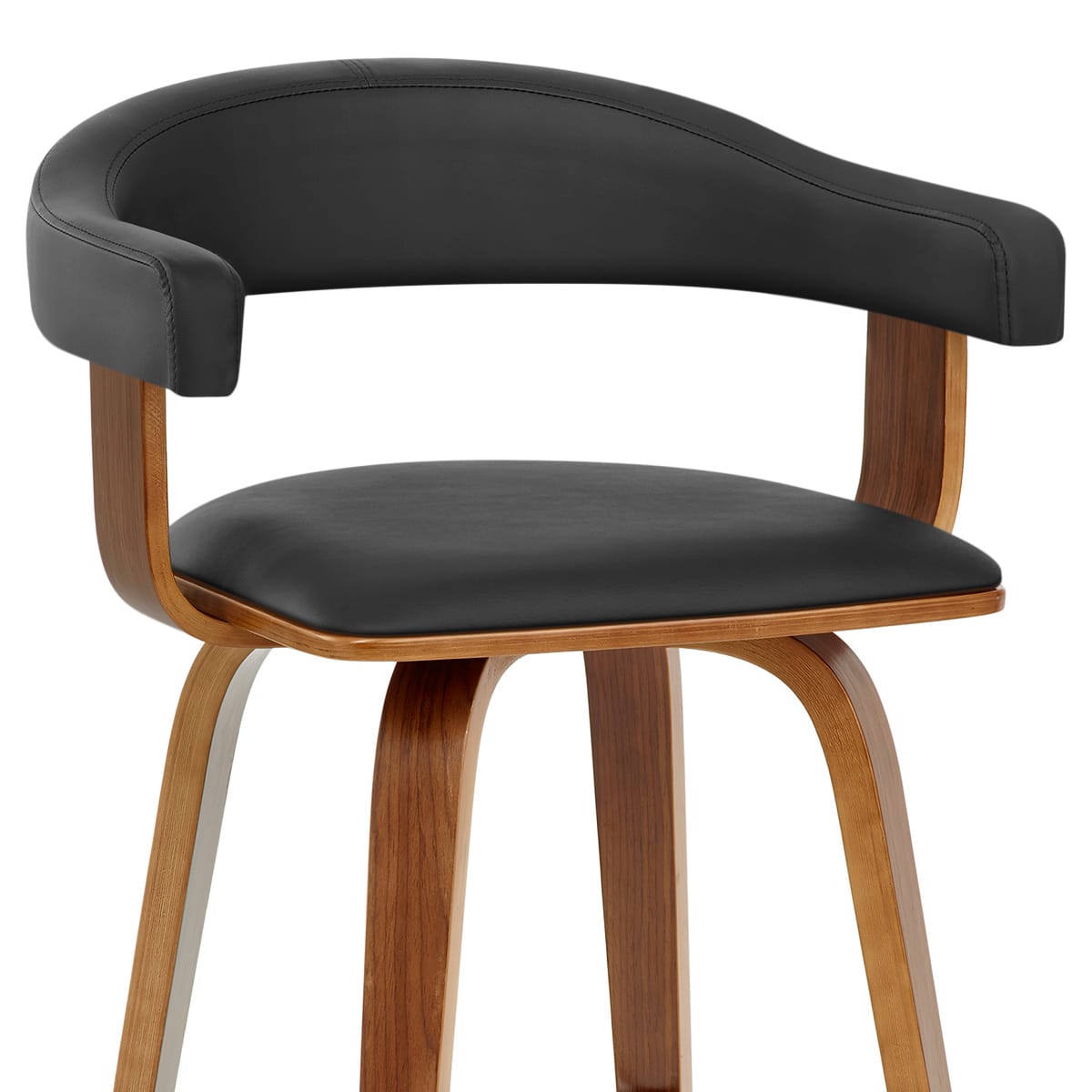 Sgabello Ecopelle Legno - Ontario Nero