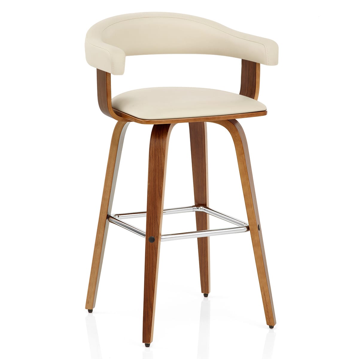 Sgabello Ecopelle Legno - Ontario Crema