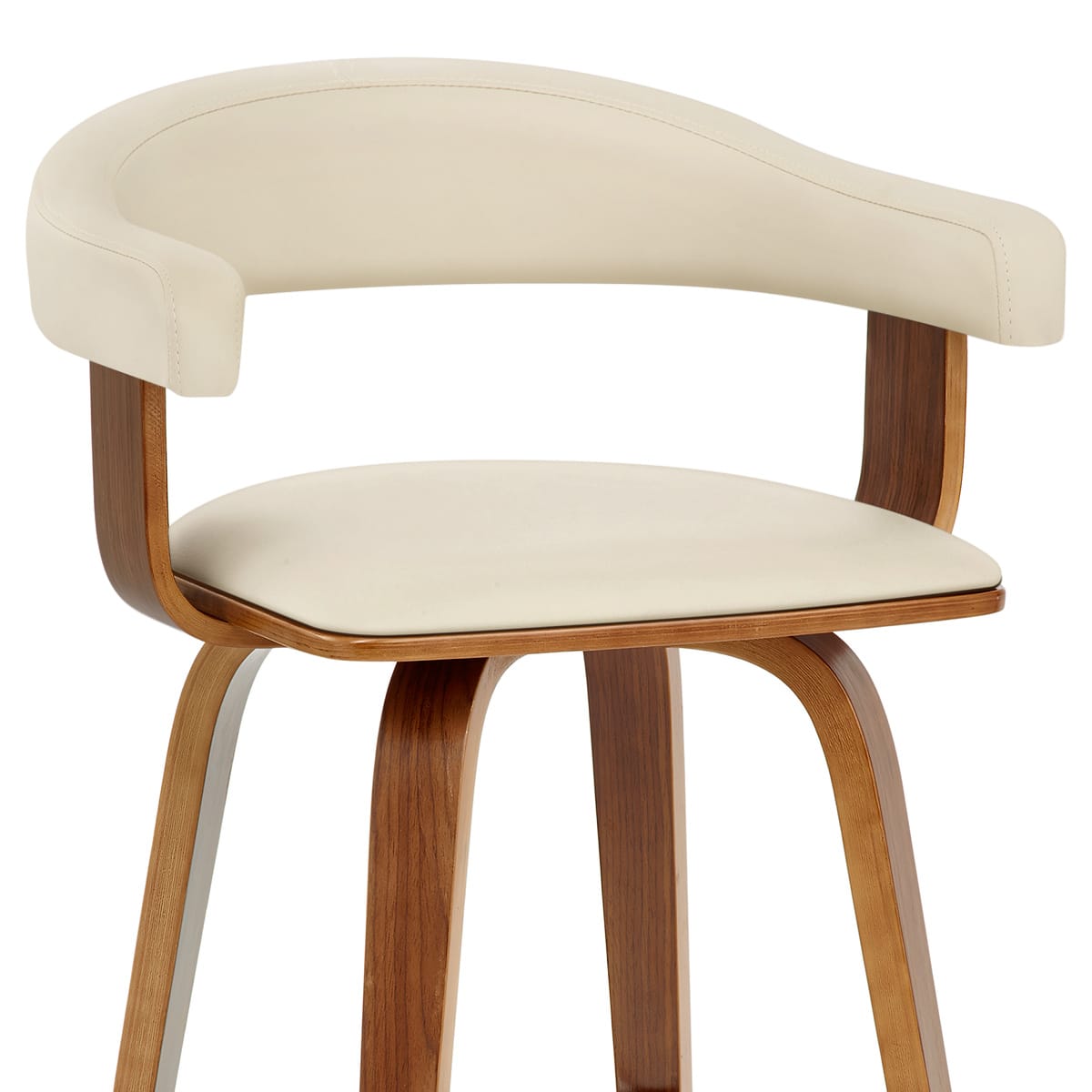 Sgabello Ecopelle Legno - Ontario Crema