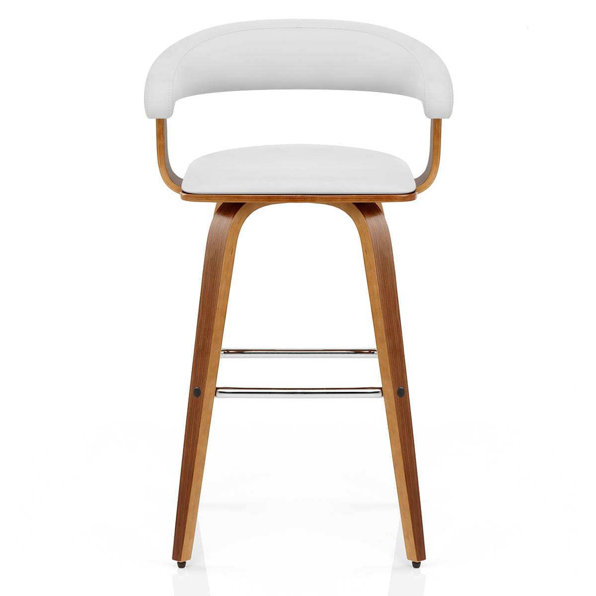Sgabello Ecopelle Legno - Ontario Bianco