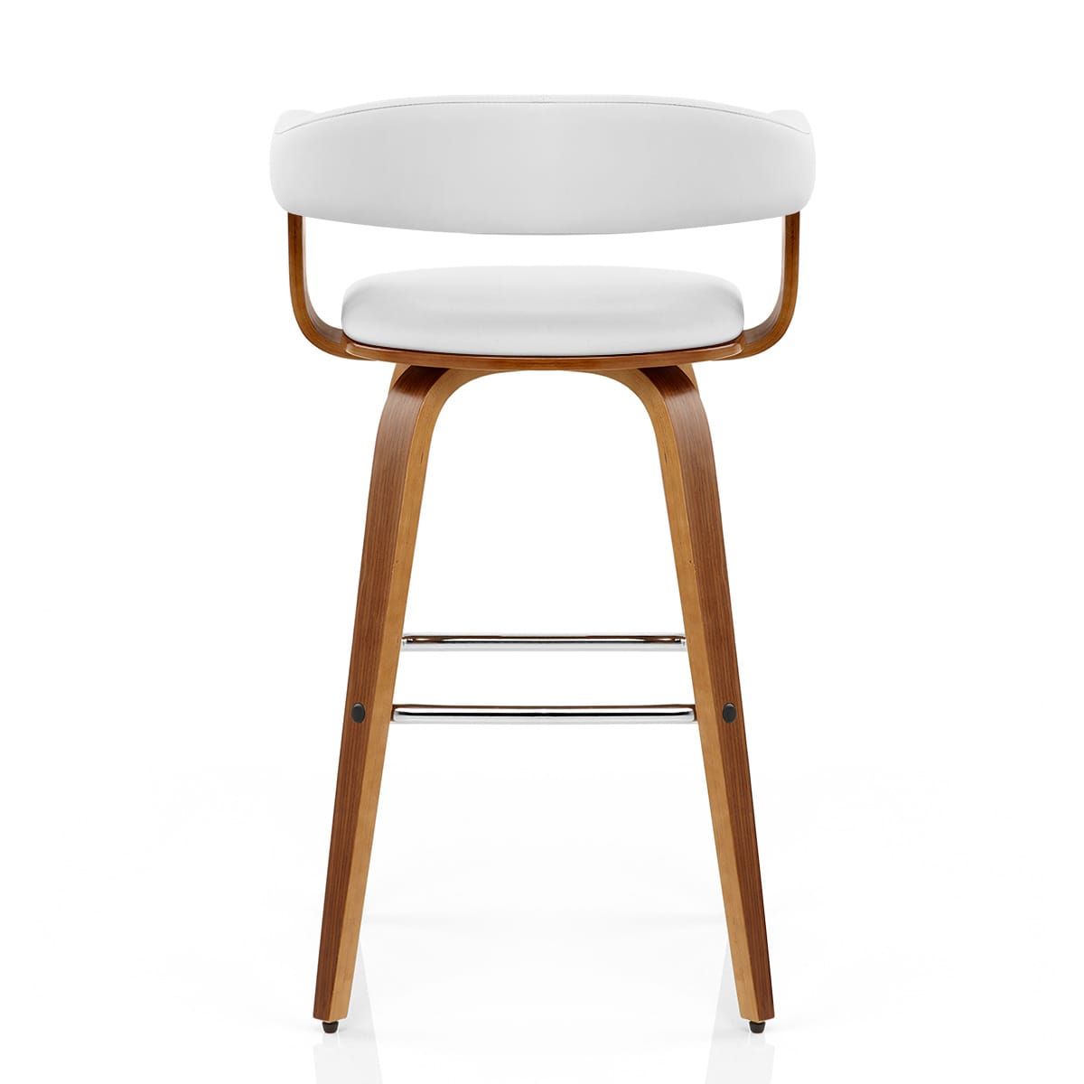 Sgabello Ecopelle Legno - Ontario Bianco