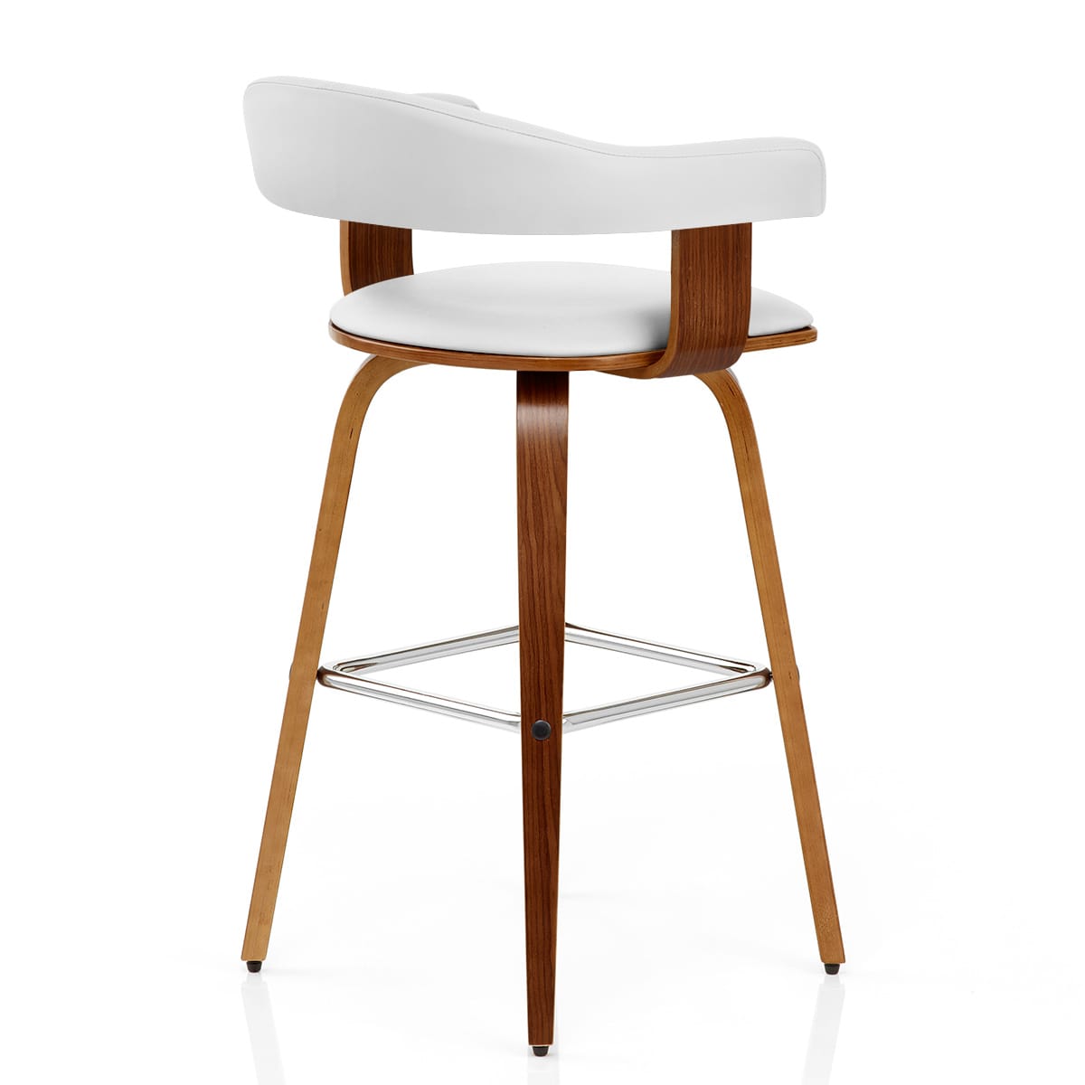 Sgabello Ecopelle Legno - Ontario Bianco