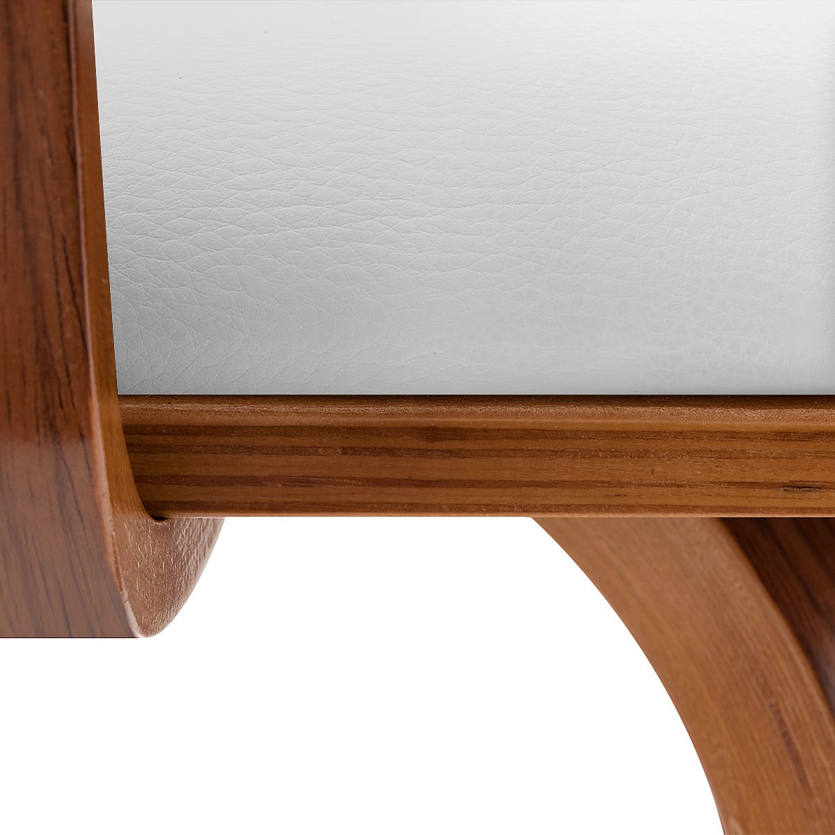Sgabello Ecopelle Legno - Ontario Bianco