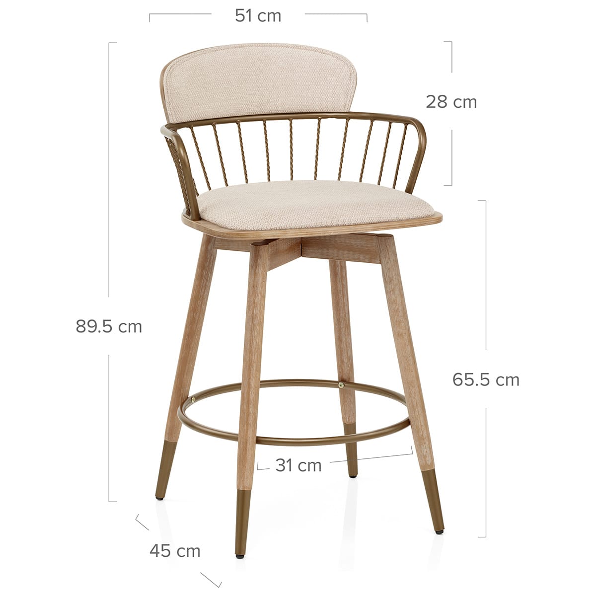 Sgabello Tessuto Legno - Opera Crema