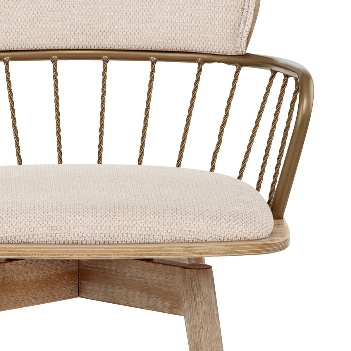 Sgabello Tessuto Legno - Opera Crema