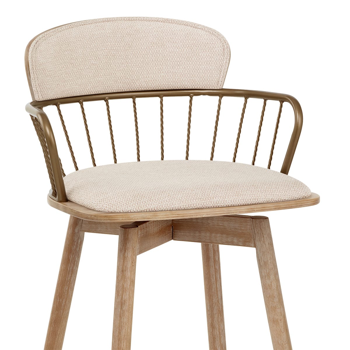 Sgabello Tessuto Legno - Opera Crema
