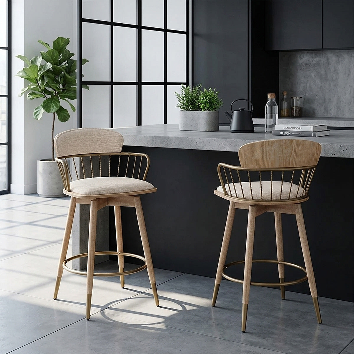 Sgabello Tessuto Legno - Opera Crema