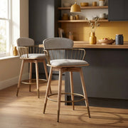 Sgabello Tessuto Legno - Opera Grigio