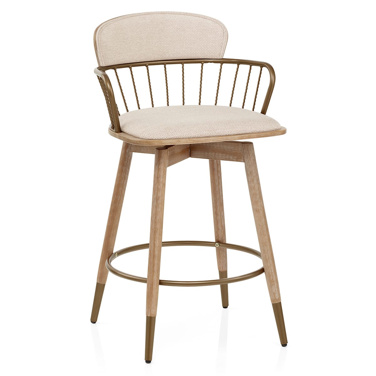 Sgabello Tessuto Legno - Opera Crema
