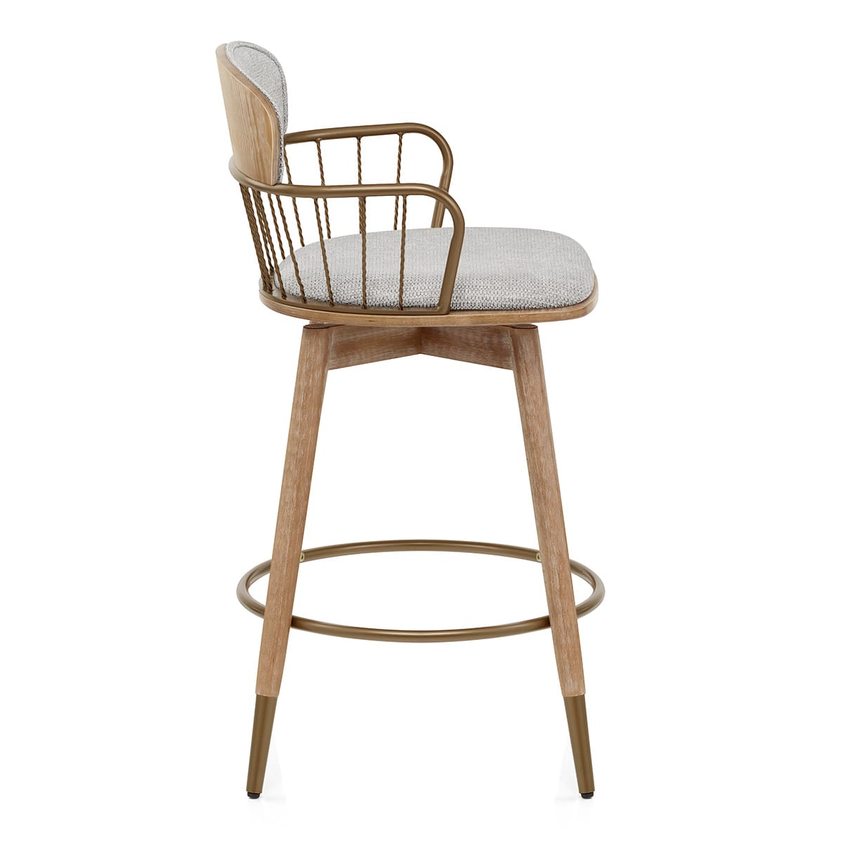 Sgabello Tessuto Legno - Opera Grigio