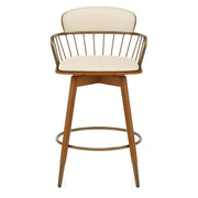 Sgabello Ecopelle Legno - Opera Crema