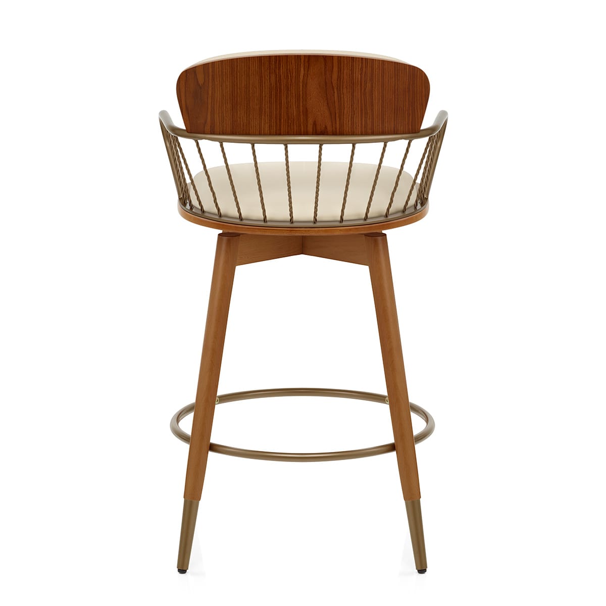 Sgabello Ecopelle Legno - Opera Crema