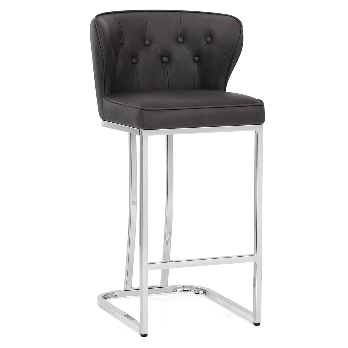Sgabello Ecopelle - Oregon Grigio scuro