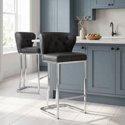 Sgabello Ecopelle - Oregon Grigio scuro