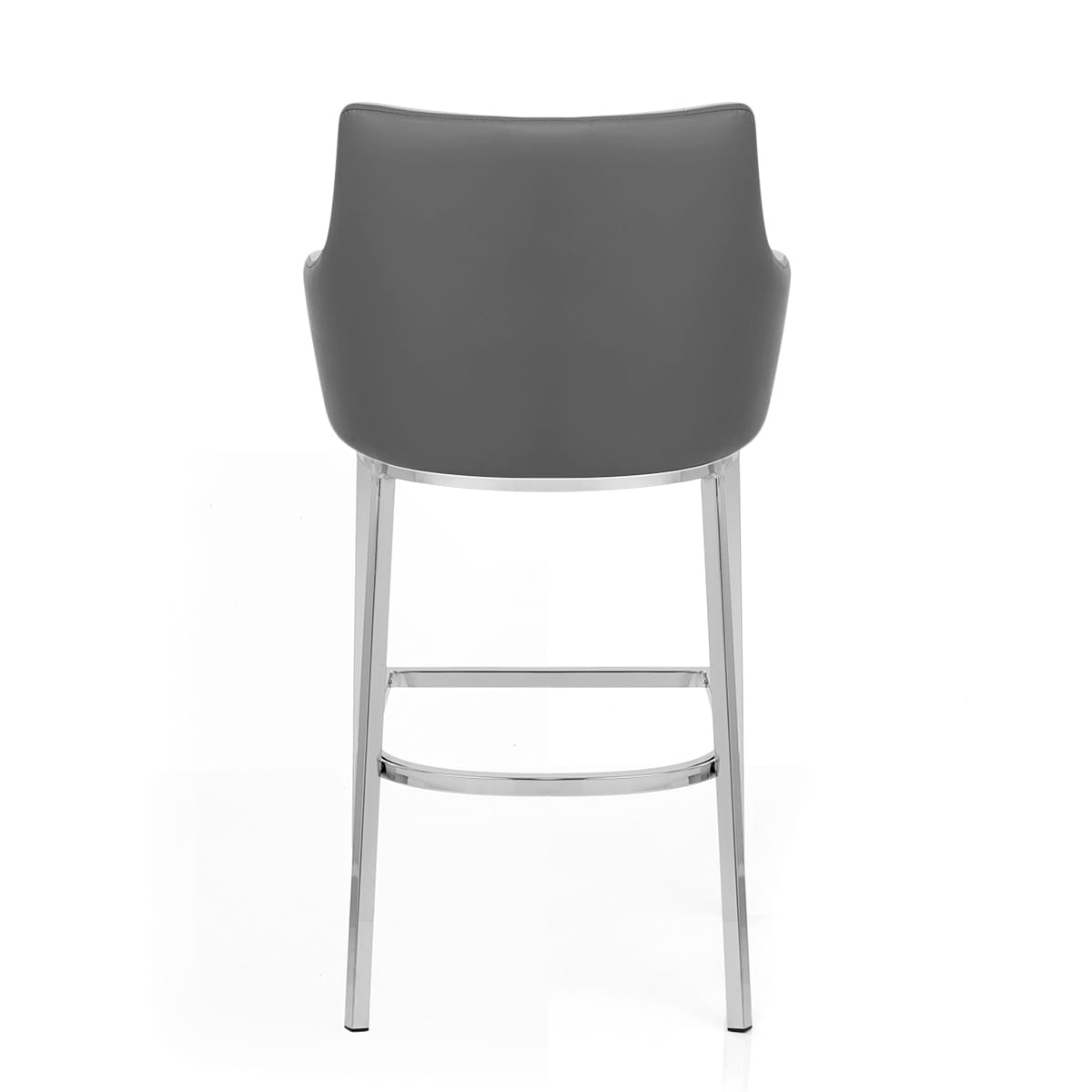 Sgabello Ecopelle Cromato - Orion Grigio