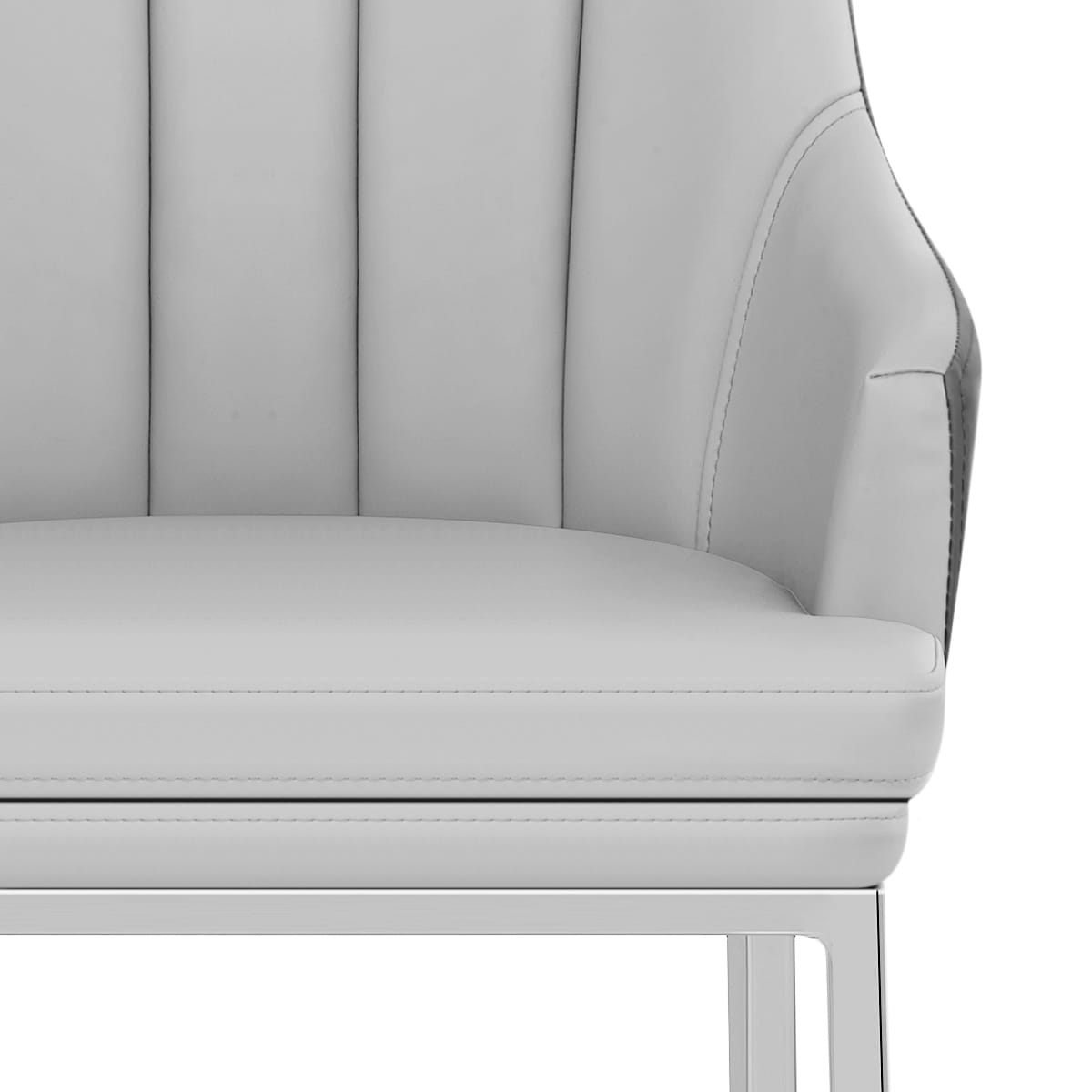 Sgabello Ecopelle Cromato - Orion Grigio