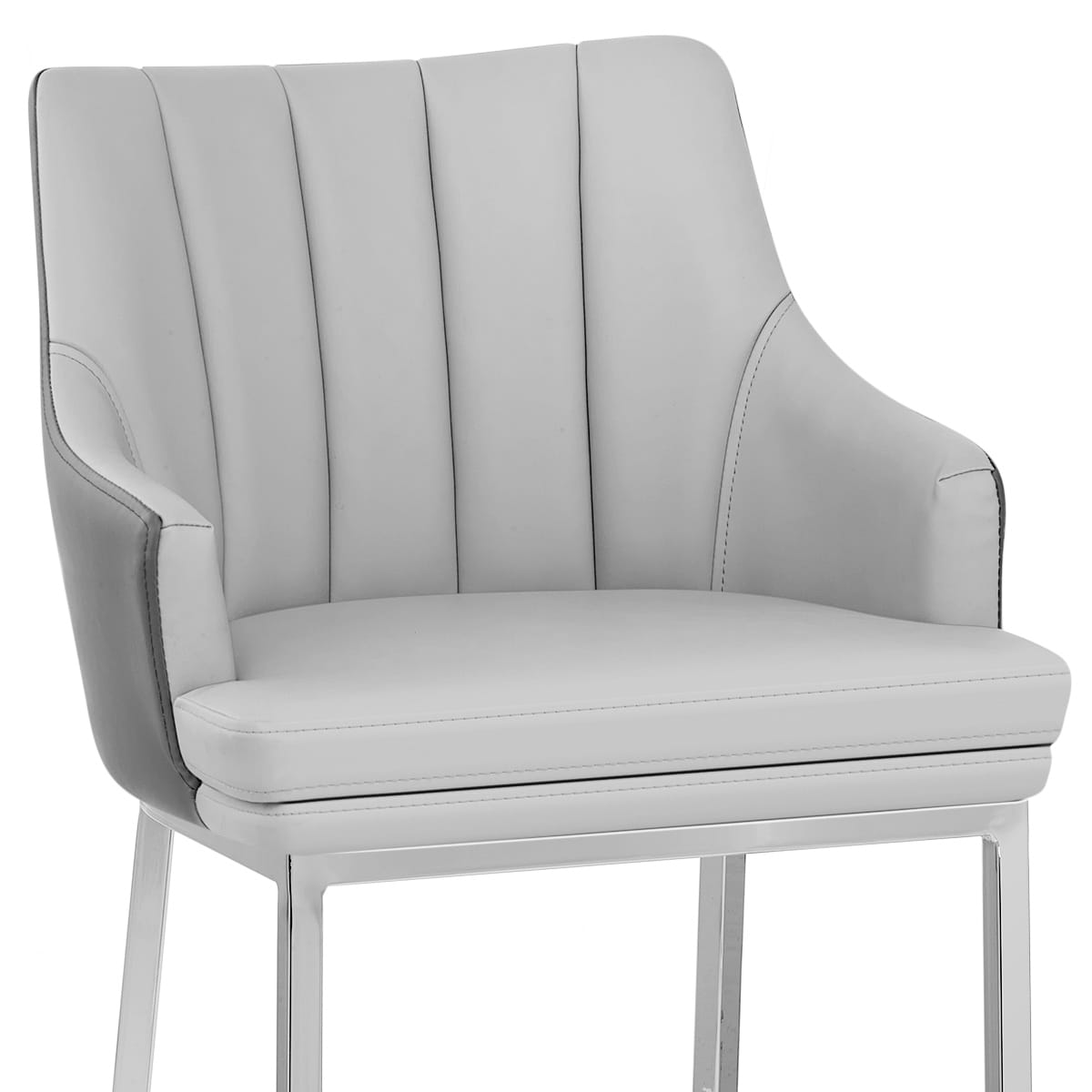 Sgabello Ecopelle Cromato - Orion Grigio