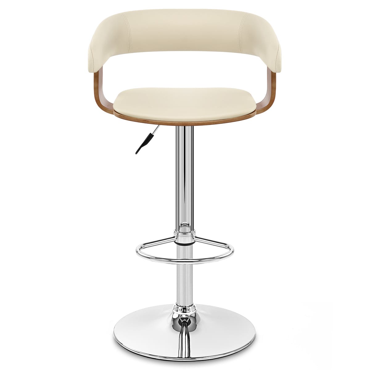 Sgabello Ecopelle Cromato - Orlando Crema