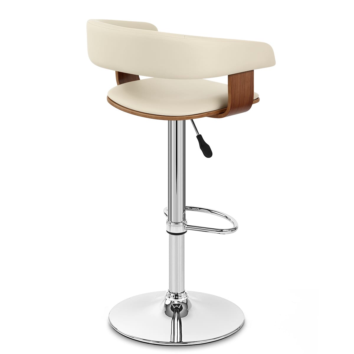Sgabello Ecopelle Cromato - Orlando Crema