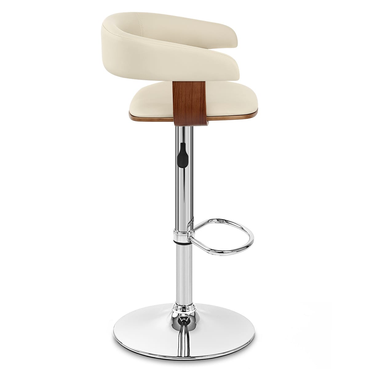 Sgabello Ecopelle Cromato - Orlando Crema