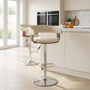 Sgabello Ecopelle Cromato - Orlando Crema