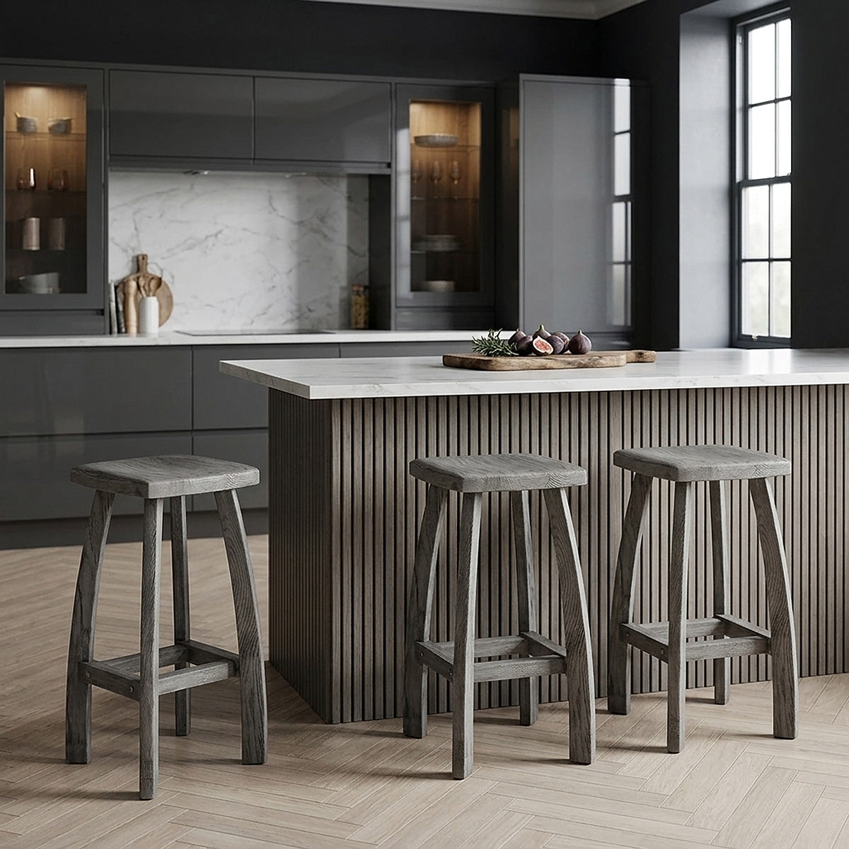 Sgabello Legno - Oslo Grigio