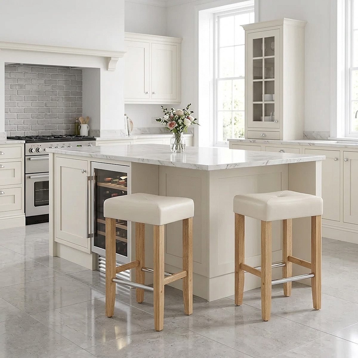 Sgabello Ecopelle Legno - Otis Quercia Crema