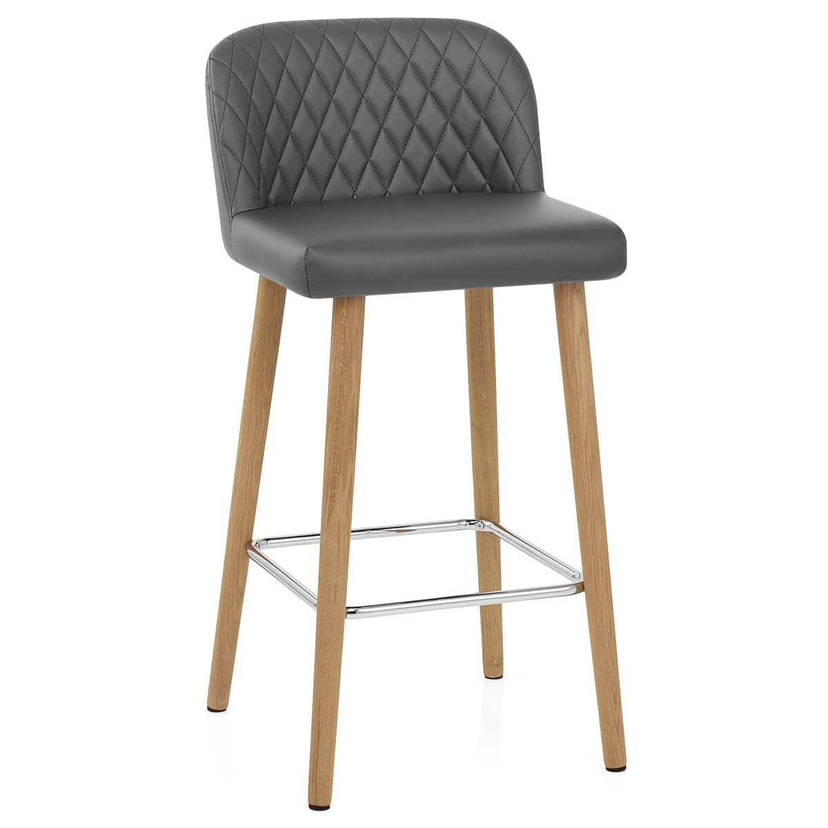 Sgabello Ecopelle Quercia - Pacific Grigio