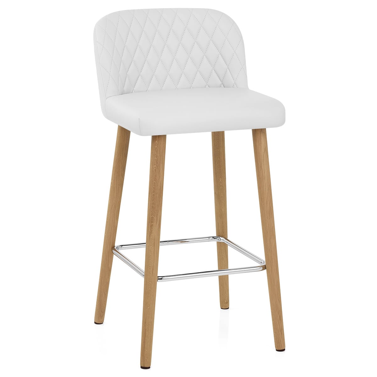 Sgabello Ecopelle Quercia - Pacific Bianco
