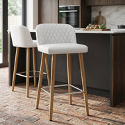 Sgabello Ecopelle Quercia - Pacific Bianco