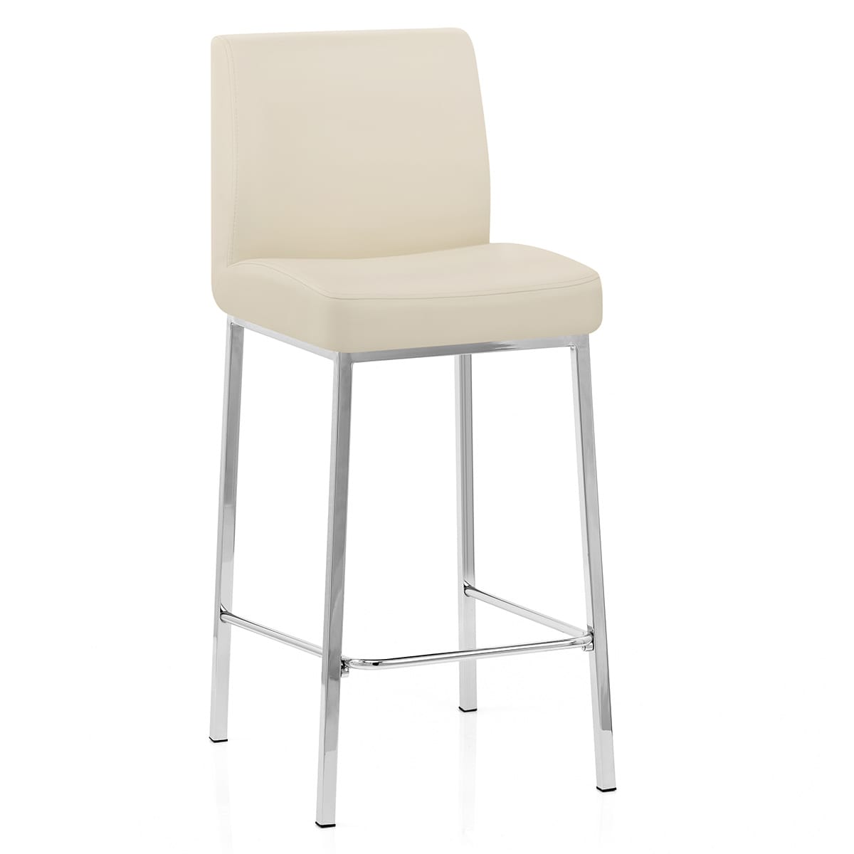 Sgabello Ecopelle Cromato - Pacino Crema