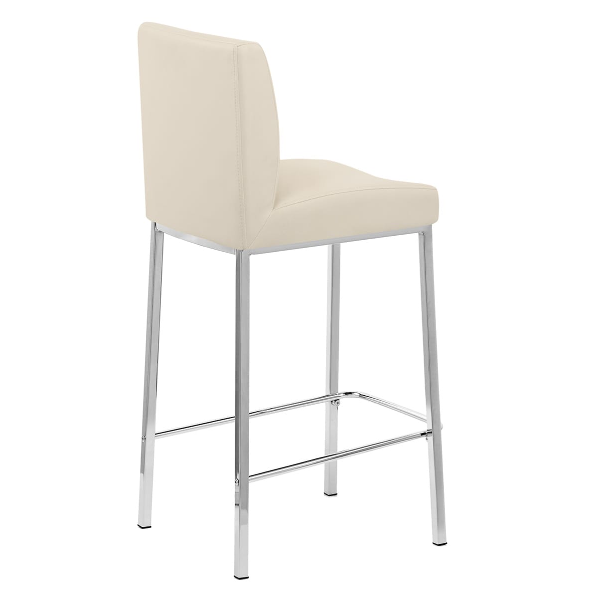 Sgabello Ecopelle Cromato - Pacino Crema