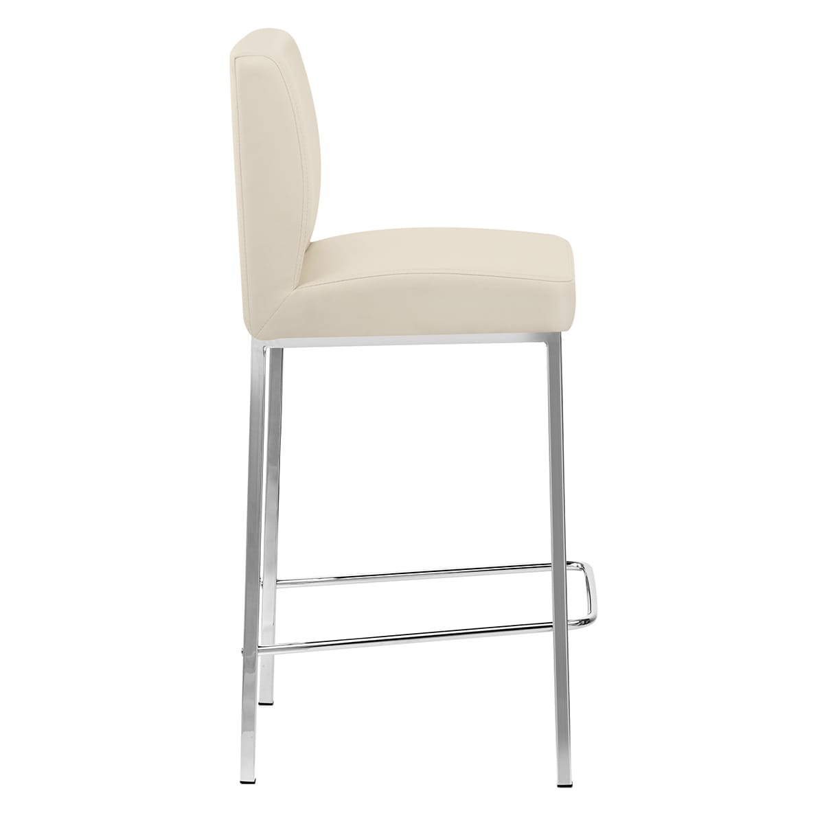 Sgabello Ecopelle Cromato - Pacino Crema