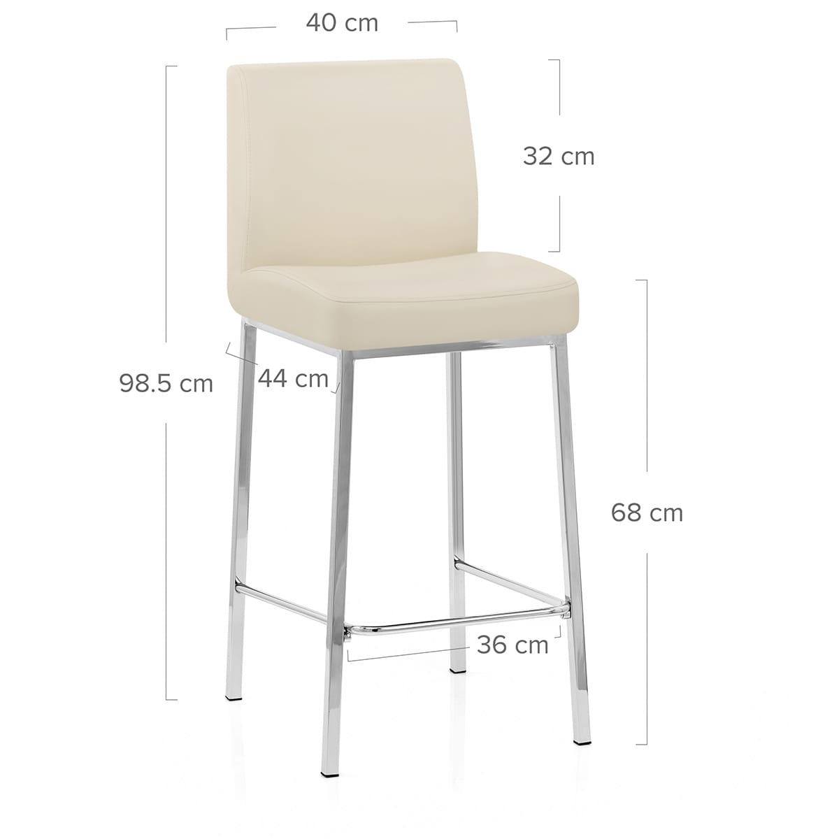 Sgabello Ecopelle Cromato - Pacino Crema