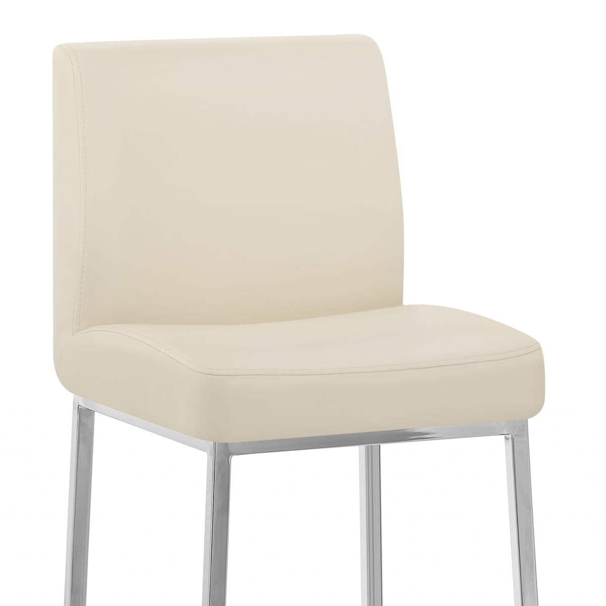 Sgabello Ecopelle Cromato - Pacino Crema