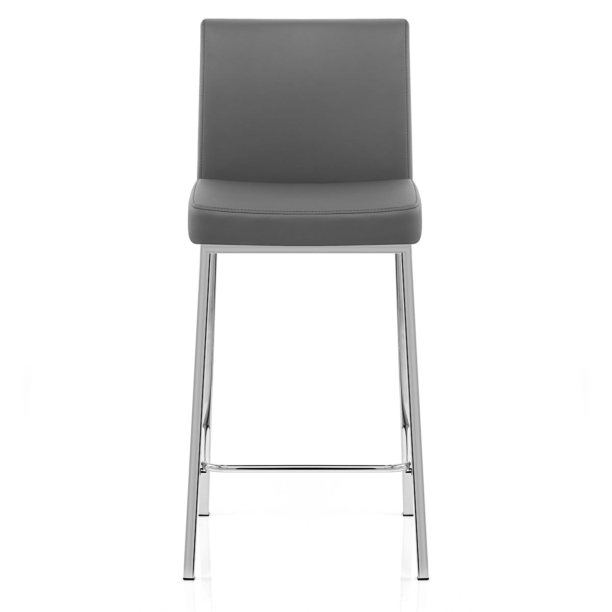 Sgabello Ecopelle Cromato - Pacino Grigio Scuro