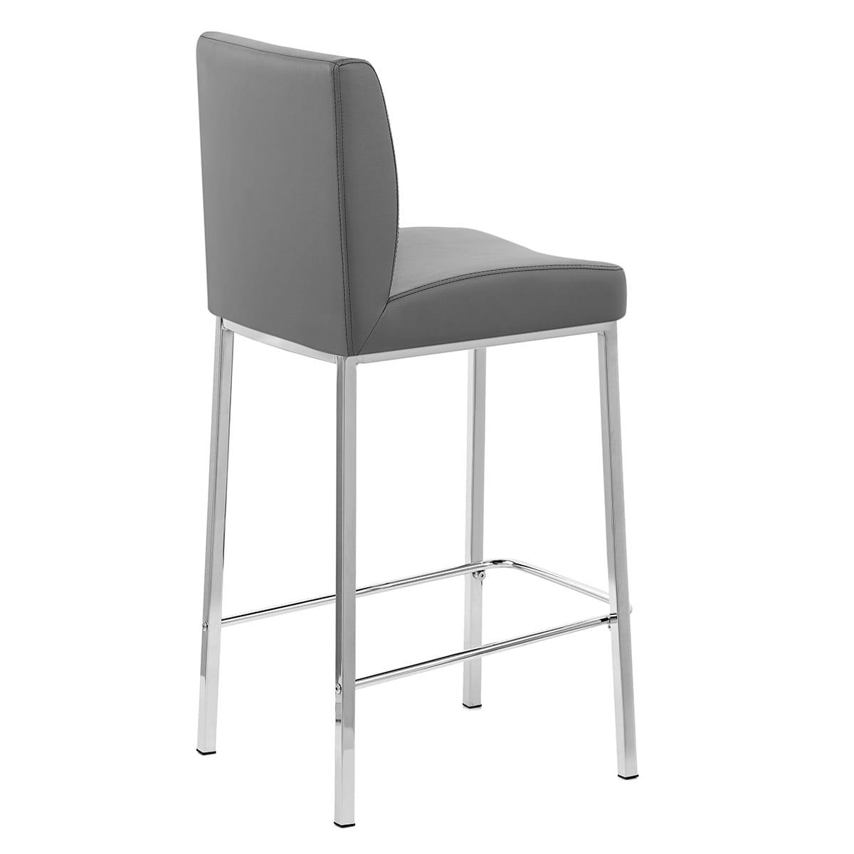 Sgabello Ecopelle Cromato - Pacino Grigio Scuro