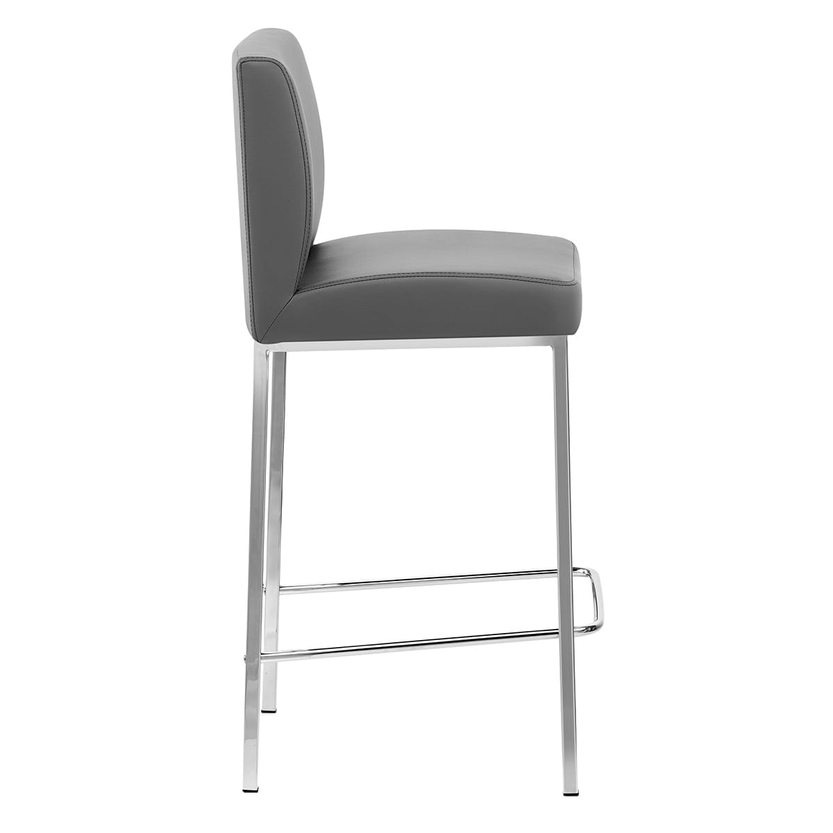 Sgabello Ecopelle Cromato - Pacino Grigio Scuro